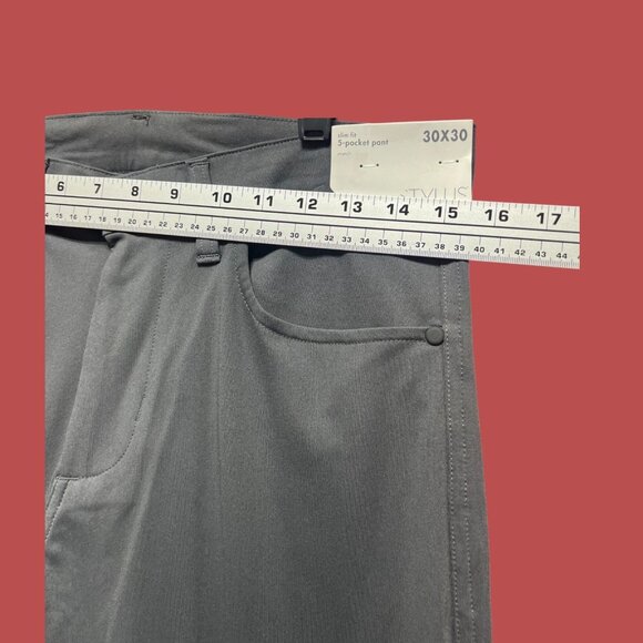 Stylus - 5 Pockets Men's Slim Fit Flat Front Pants - Gray - 30 x 30 - Picture 5 of 16
